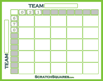 Scratch-Off 25 Square Super Bowl Grid